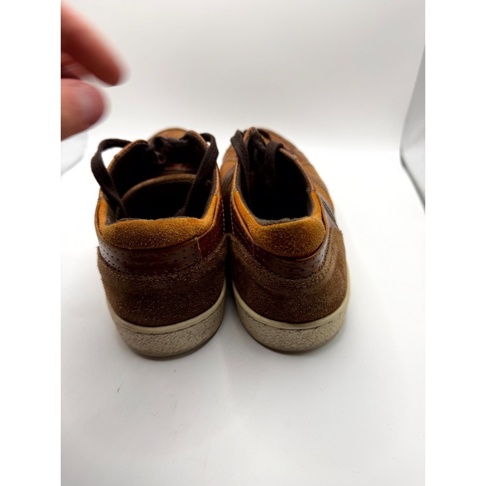 Bullboxer Bredo Mens 41 Sneakers Brown Orange Leather Low Top Lace Up Shoes - Picture 3 of 10